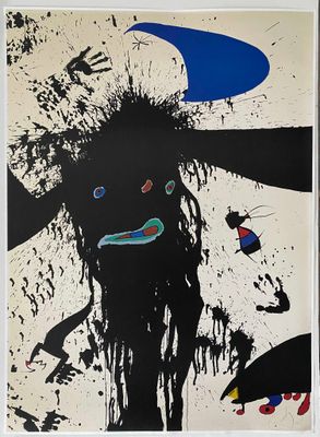 une image représentant un tableau d'un homme portant un chapeau bleu sur la tête