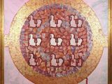 an image of a painting of a group of people in a circle