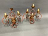 pair of antique wrought iron wall sconces