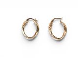 two gold hoop earrings on a white background