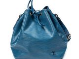 louis vuitton blue epi leather bucket bag