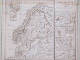 an old map of the country of norway with its major cities and rivers