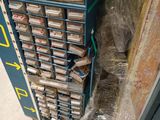 a stack of boxes that are sitting on the floor