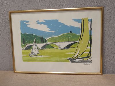 Paul P.... Gravure "Les Voiliers" (41.