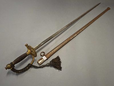 EPEE d'OFFICIER d'ADMINISTRATION, garde à une branche, pomme…