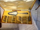 a case with a set of silverware inside of it