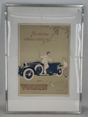 a picture of a picture of a woman driving a car