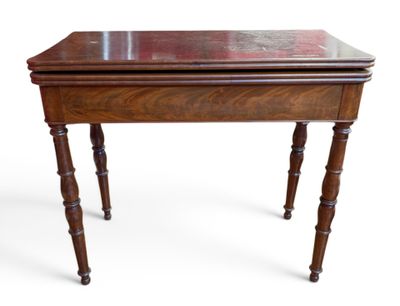 an image of a small wooden table with a marble top