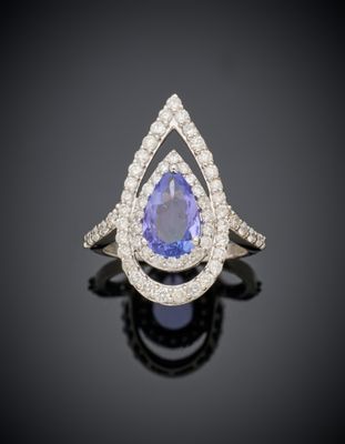 a tanzanite and diamond ring