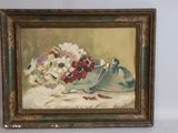 a picture of a painting of flowers in a vase
