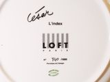 a close up of a plate with a label on it
