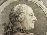 an old engraved portrait of a man in a black and white photo