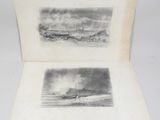 un vieux livre contenant deux illustrations de bateaux sur l'eau