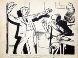 drawing of a man in a tuxedo and a woman in a suit and a man in a tuxedo and a woman in a suit