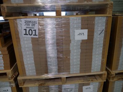 a stack of boxes that are stacked on top of each other