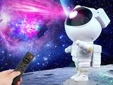 someone is holding a remote control in front of an astronaut on the moon