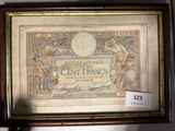 an old french banknote with a picture of a woman and a man on it
