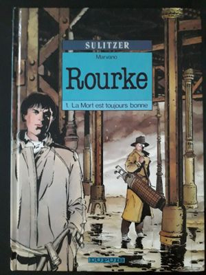 La couverture du roman *Rourke* est représentée sur un fond noir.