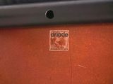 a close up of a piece of luggage with a sticker on it