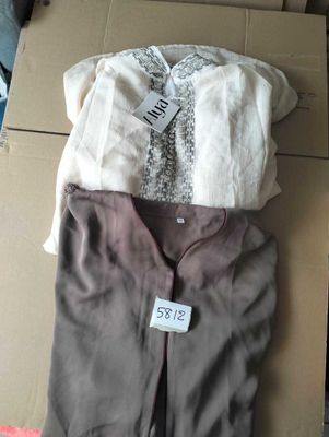 a box of clothing that is sitting on top of a cardboard box