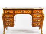an image of a desk with drawers and a marble top