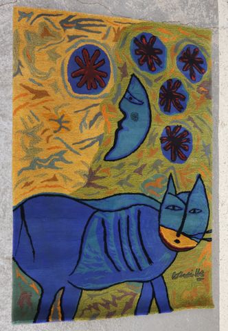 D'après CORNEILLE (1922-2010) : tapis pure laine fabriqué en Nouv...