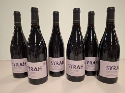 6 Bouteilles de vin de Pays Syrah 2024, Cru de la Vallée du Rhône, Dom