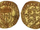 une pièce d'or surmontée d'une couronne