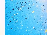 a picture of a picture of a blue sky with yellow dots