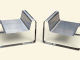 paire de fauteuils en acier chromé, conçus par Marcel Magotti, Italie, années 1970