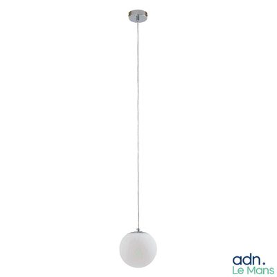 a close up of a white light hanging from a ceiling