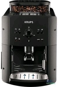 a close up of a coffee machine with coffee beans in it