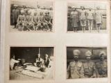 several old black and white photos of men and women in military uniforms