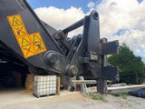an image of a construction vehicle with a sign on it