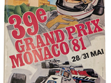 une affiche représentant une voiture de course sur laquelle est posé un casque
