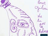 purple ink drawing of a man ' s face with a crown on top of his head