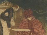 tableau représentant un homme et une femme en tenue de cérémonie, debout l'un à côté de l'autre
