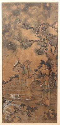 Japon, période Meiji Peinture à l’encre et couleurs sur papi…