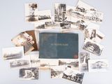 une vieille photo d'un livre entourée de vieilles photos de personnes