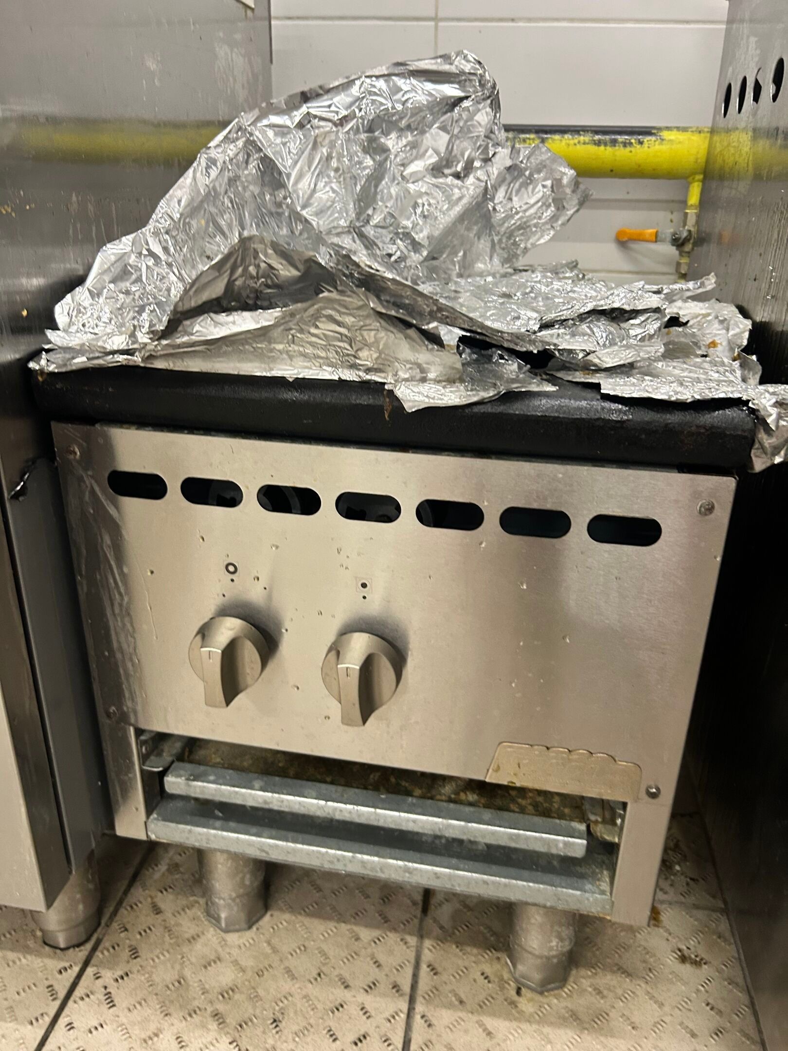 Réchaud à wok 1 feu gaz inox FIGCO (sans plaque apparente)
