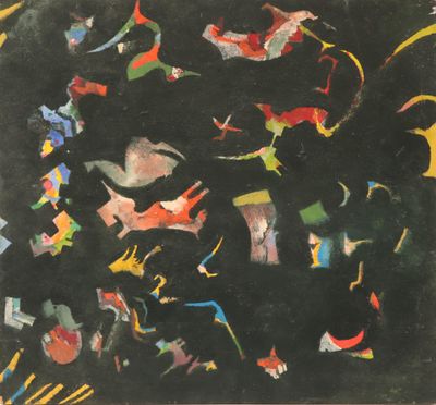une image représentant un tableau montrant un groupe de personnes sur fond noir