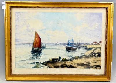 an image of a painting of a sailboat on the water