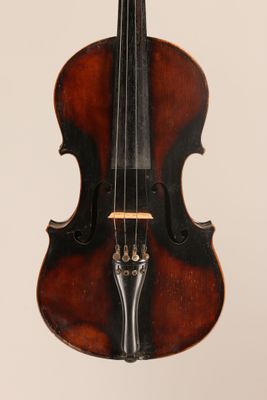 an antique violin with a wooden case and bow on a white background