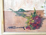 a painting of a bouquet of flowers on a table