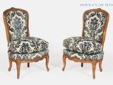 paire de chaises de style Louis XV avec assises rembourrées