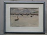 une image d'un tableau représentant un bateau dans l'eau