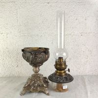 Lampe à pétrole en étain, fin XIXeme début XXeme. (photo 4)
