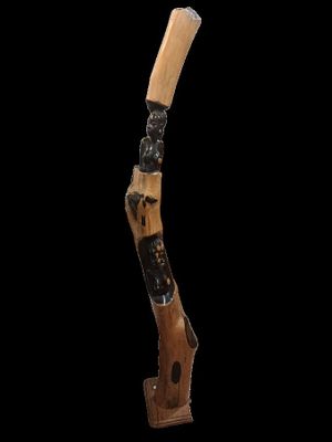 Element décoratif en ébène sculpté figurant des bustes de fe…