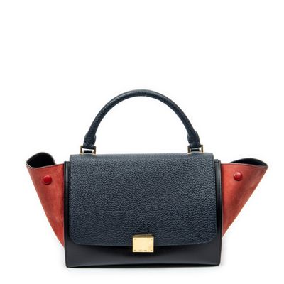 CELINE- SAC à main modèle "Small Tricolor Trapeze", PM, en c…