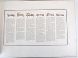 an open book with a picture of different cars on it